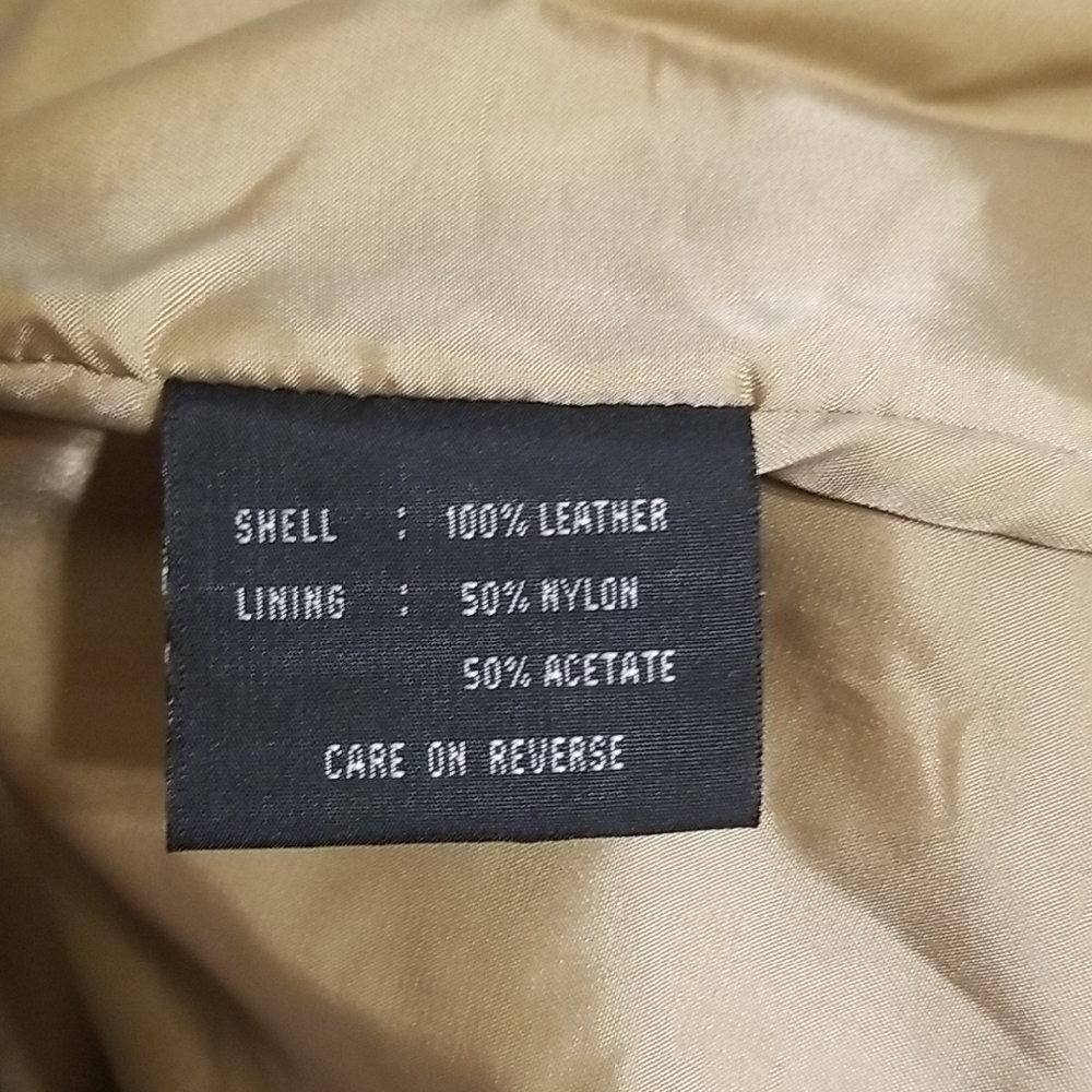 Colebrook 100% Leather Classic Tan Warm Long Button Down Coat Jacket Neutral - M - Picture 12 of 16